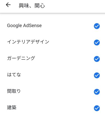興味、関心チェック欄